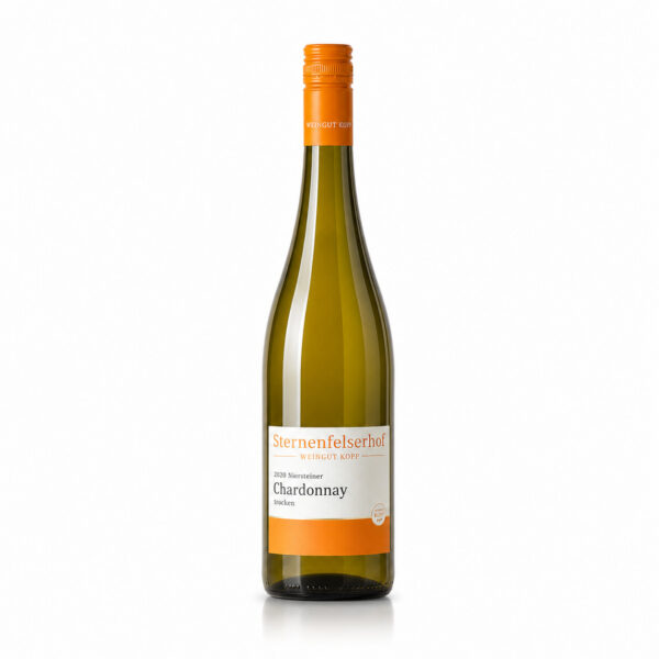 2020 Chardonnay trocken vom Weingut Kopp als cleanes quadratisches Flaschenbild
